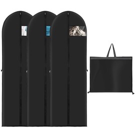 Asiulalt 3 Pack Dress Garment Bags, 70 Inch Protector Folding Clothes Cover for Travel and Clothes Storage, Breathable Wedding Dress Cover for Gowns Prom Ball Gown Long Clothes