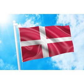 DMSE Denmark Danish Dannebrog Flag 3X5 Ft Foot 100% Polyester 100D Flag UV Resistant -