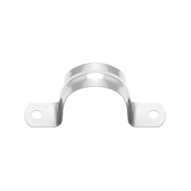 QWORK 1" Rigid Pipe Strap Clamp, 50 Pack Bracket Tube Clip, Heavy Duty Stainless Steel Fastener Holder Two Hole Strap, Widened Tube Strap Tension Clip Assortment Kit