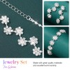 Zoestar Silver Rhinestone Bridal Jewelry Set Flower Crystal Necklace Earrings