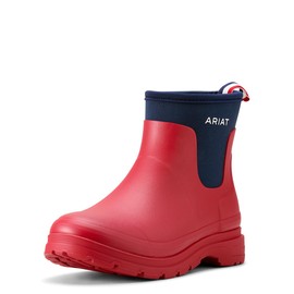 ARIAT Women's Kelmarsh Shortie Rubber Boot, Team Red/Navy, 8.5