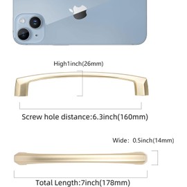 COTYKILEY 10 Pack 6-1/4 Inch(160mm) Brushed Brass Kitchen Cabinet Handles Gold Cabinet Pulls Cabinet Door Handles Kitchen Cabinet Hardware Cupboard Drawer Pulls Dresser Handles