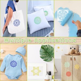 MWOOT Pack of 32 Mandala Stencils, Reusable Painting Template Stencil Kits, Flower Stencils, DIY Mandala Stencils Stencil Painting for Rock Stone Painting Canvas Furniture Crafts (12 x 12 cm)