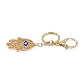 Jasimkiss Evil Eye Keychains Car Key Ring Bag Purse Keychains Good Luck Amulet protection Charm Keychains (Gold)