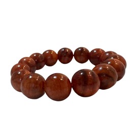 Natural Handmade Dragon-Bloodwood Bead Bracelet, Large Round Beads 1.6cm