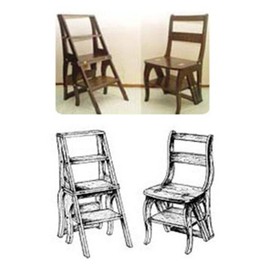 Woodworking Project Paper Plan to Build Library Step Stool-Chair