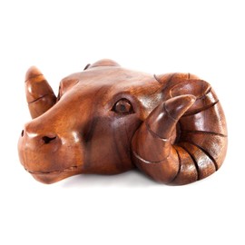 Windalf Wall Decoration RAM 20 cm Aries Hiking Trophy Viking Handmade Wooden