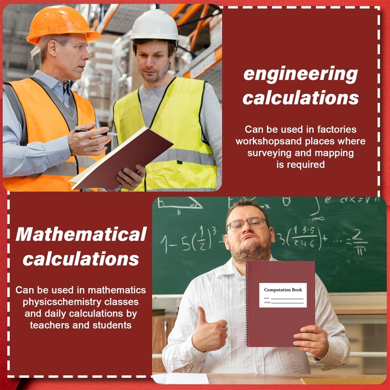 SMAODSGN 2 Pack Computation Notebook Spiral 9 1/4" x 11