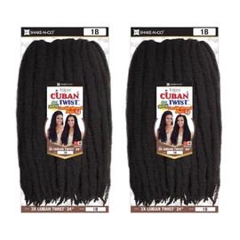 SHAKE-N-GO 3x Cuban Twist 24" (2-PACK) (JET BLACK 1)