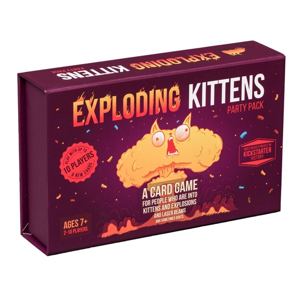 Exploding Kittens Card Game - Party Pack for Up to 10 Players - Family-Friendly Party Games - Card Games for Adults, Teens & Kids