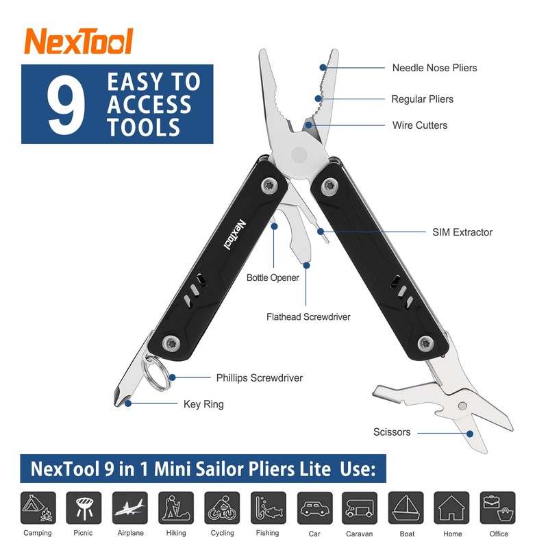 NexTool TSA Multitool, Mini Sailor Lite Multi Tool 11 in