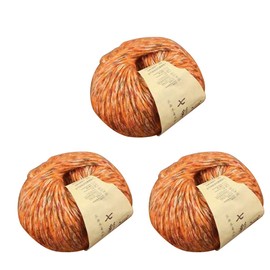 RK-HYTQWR 3X 50G Hand-Woven Alpaca Colorful Soft Crochet Baby Warm Diy Knitting Wool Yarn,Alpaca Wool Yarn,Sugar Orange