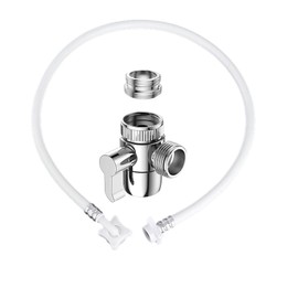 Washing Machine Hoses, Portable Water Inlet Connection and Supply Line, (90 Degree Elbow) quick connect， Splitter valve Portable Washing Machine Hose 2M