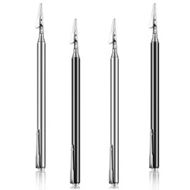 Teling 4 Pieces Telescoping Alligator Clip Extendable Bracelet Helper Tool Telescoping Alligator Clip for Mechanics Home Automobile Repairing Jewelry Fastening (Silver, Black)