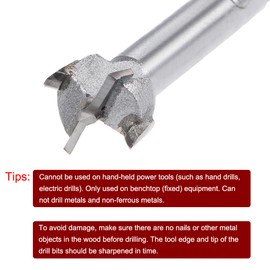 sourcing map Forstner Drill Part 18 mm Wood Hole Saw Tungsten Carbide Worm Opener Grey Woodworking Hinge Hole Drill Bit Cutter