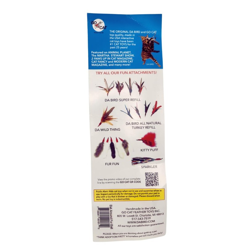 3 Count of Bat Arounds: Fur Ball Cat Toy from