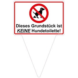 Sign "Dieses Grundstück ist keine Hundetoilette" [German Language] Sign 200 x 300 mm Sturdy Aluminium Composite Plate 3 mm Thick
