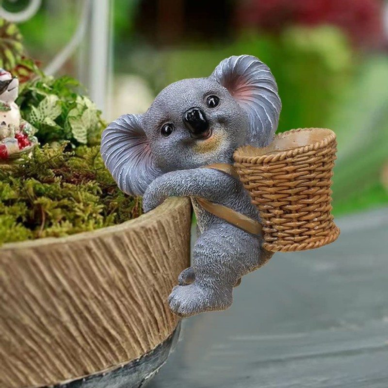 WAYUTO Koala Sculpture Flower Pot Hugger Climbing Koala Planter Pot