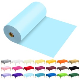 Rollo de Funda de Mesa de Plástico Premium Desechable de 54 x 300 Pies para Todo Tipo/Forma de Mesas | Picnic, Fiesta, Banquete, Cumpleaños, Bodas (Azul Claro, 54 x 300 Pies)