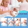 Kit de uñas postizas Qiek de 16 tamaños para niñas: