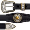 Gold Star Conchos Ranger Belt Western Cowboy Cowgirl Genuine Leather