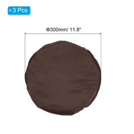 PATIKIL Round Bar Stool Cover, 3 Pack PU Leather Elastic Bar Stool Cover Waterproof Stool Cushions for Diameter 12"-14" Chair, Brown