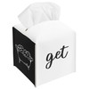 Get Naked Tissue Box Cover, Funny Half Bathroom Decor, Square