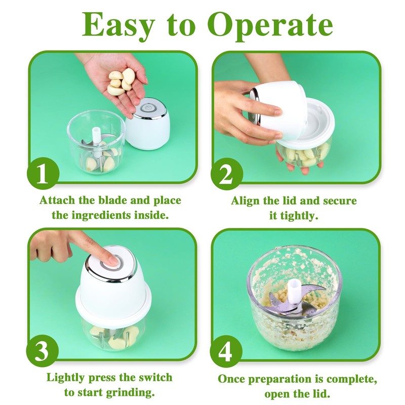 Electric Mini Chopper, 350 ml Onion Cutter, Electric Vegetable Chopper,