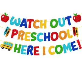 Welcome to Preschool Decoration Watch Out Preschool Here I Come Banner Hello Pre-K Decor the First Day of School Bulletin Board Backdrop for Students Teachers