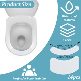 DELORIGIN 14pcs Toilet Splash Guard Self Adhesive Pee Guard Pad Toilet Seats Cover Pad Toilet Mats Toilet Keep Clean Guard Potty Training Mat for Men Washroom Lavatory Restroom Hotel Public Toilet