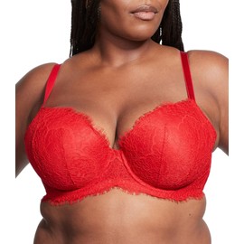 Victoria's Secret Dream Angels Lightly Lined Lace Demi Bra, Adjustable Straps, Bras for Women, Red (36A)