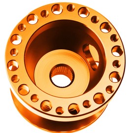 Auto Dynasty Steering Wheel 6-Hole Hub Adaptor Kit Compatible with Honda Accord/Prelude, Aluminum, Orange