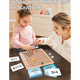 BLOOOK Multiplication Board Multiplication Board, 1 x 1 Maths Learning for Primary Schools, Number Learning Game Tasks, Montessori Children's Counting Toy, Calculating Game Fun for Computing
