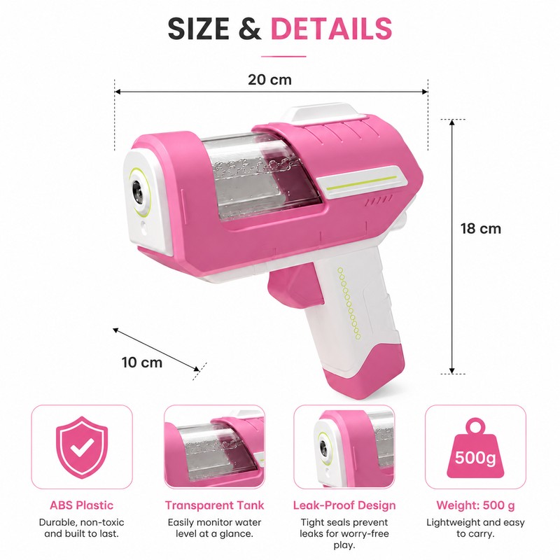 Transparent Tank Water Gun for Kids – Leak-Resistant Outdoor Blaster