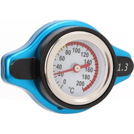 TOPINCN Tapa del Radiador Termo a Prueba de Fugas con Medidor de Temperatura para Motocicletas, ABS + Material de Aleación de Aluminio (Cabeza pequeña 1.3)
