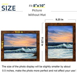LUCKYLIFE 8x10 Picture Frame Dark Brown for Wall Mounting or Tabletop Display, 2 Pack