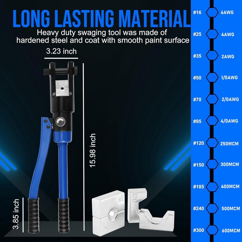 LICHAMP 19 Packs Hydraulic Cable Lug Tool with durable case,