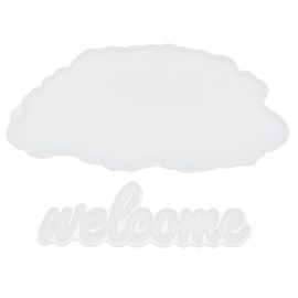 2Pcs Welcome Molds DIY Epoxy Cloud Doorplate Hanging Projects Silicone Resin Door/Wall Decor