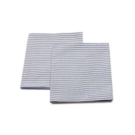 LinenMe Set of 2 Tea Towels Blue Striped Linen Cotton Jazz, 47 x 70 cm