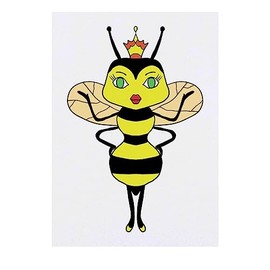 'Queen Bee' Temporary Tattoo - Water Resistant, Skin-Safe, Non-Toxic Transfer (TO00060999)
