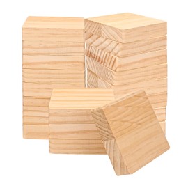 Geytetqi 20 Pack Unfinished Wood Blocks for Crafts - 4 X 4 X 1 Inch Wooden Square Blocks, Premium Pine Wood Boards for Artistic Engraving, Perfect Panels for All DIY Craft Projects
