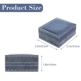 AdiStylinno Jewelry Box, Soft Velvet Necklace Storage Case, Classic Pendant Jewellery Display Box for Jewelry Packaging Engagement Wedding Birthday and Anniversary (Blue)