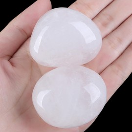 SAHOOTTIE Clear Quartz Crystal 1.6-1.8" Clear Quartz Gemstones Healing Crystal Clear Quartz Polished Gemstone Tumbled Stone Clear Quartz Pocket Stone for Crystal Lovers Beginners Collectors 1pc