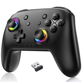 【2026新登場】Switch 2 コントローラー スリープ解除 Switch1/2対応 2.4Gレシーバー付き Bluetooth/有線 スイッチコントローラー Cボタン搭載 ホール効果スティック 背面ボタン搭載 プロコン TURBO連射 マクロ機能 ジャイロセンサー搭載 4階段HD振動 1000mAh Android/IOS/PC対応 日本語取説付き Darkblack
