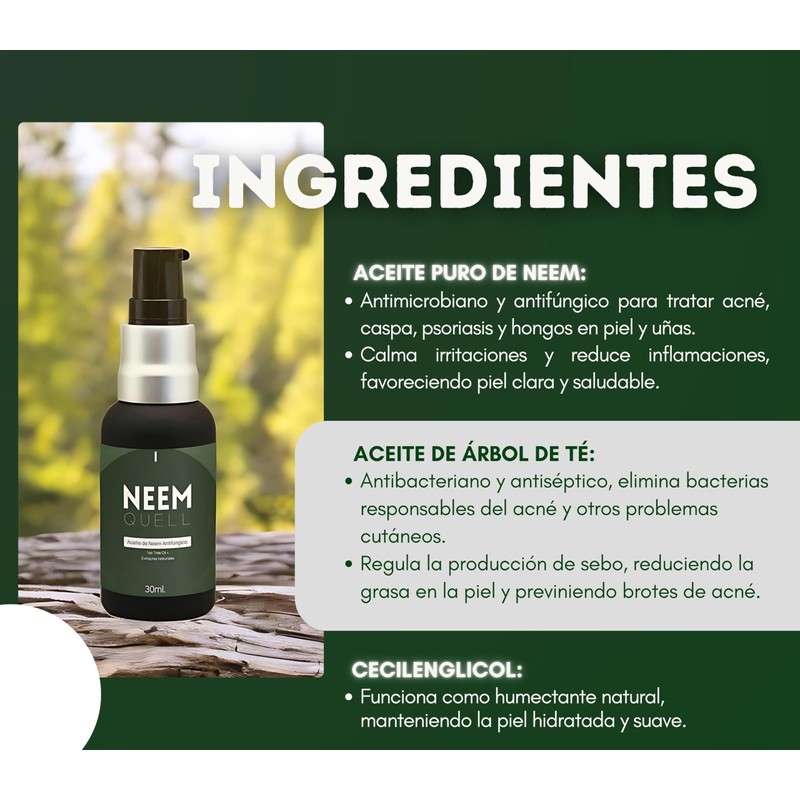 Neem Quell 30ml. - Aceite de Neem Puro 100% Natural