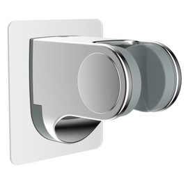 Hibbent Showerhead Holder, Strong Adhesive and Waterproof Handheld Shower Holder and Bracket, Height Adjustable Shower Wand Holder, Wall Mount, No Drilling, Chrome Finish