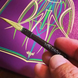 Grumbacher Shariff Pro Series Von Dago PREMIUM "Professional" Pinstriping Sword Brush #000  -  PRO'S KNOW