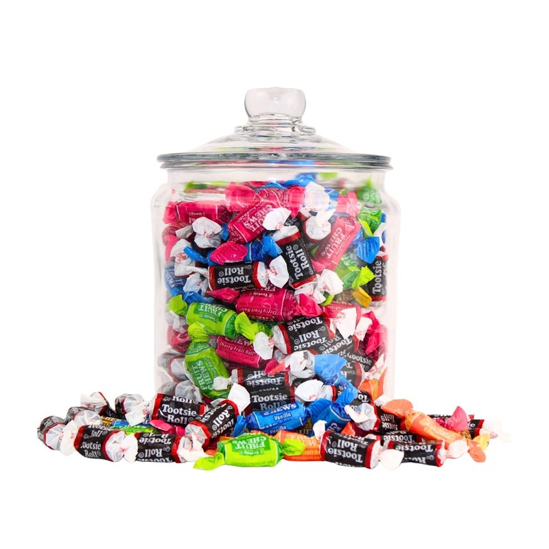 Assorted Flavored Mini Tootsie Rolls Bulk Chews, Individually Wrapped Tootsie