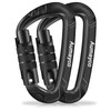 AUMAYCO Auto-Locking Carabiner Clips Black 2PC of 12KN (2697 lbs),