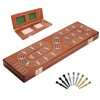 Cribbage Board Game Set 3 Tracks, Plusvivo Solid Oak Wood